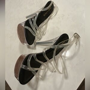 Clear high heels/platforms , comfy straps